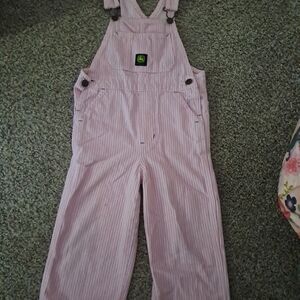 John Deere Pink Striped Kids Bodysuit